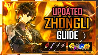 COMPLETE ZHONGLI MAINS GUIDE DPS amp Support Builds C6 Weapons etc  Genshin Impact Ver 40 [upl. by Htomit725]