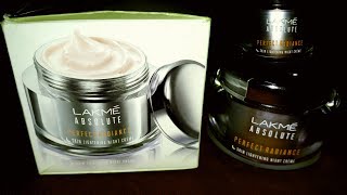 Lakme Absolute Perfect Radiance Skin Lightening Night Cream Review Hindi [upl. by Nikaniki670]