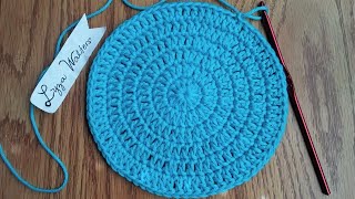 Basic Double Crochet Hat Circle for Beginners [upl. by Novhaj704]