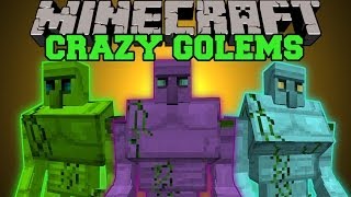 Minecraft CRAZY GOLEMS HUGE GOLEMS TONS OF WEAPONS AND ARMOR Crazy Ores Mod Showcase [upl. by Zetnom874]