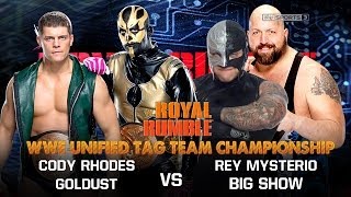 WWE Royal Rumble 2014  Cody Rhodes Goldust Vs Rey Mysterio Big Show Full Match HD [upl. by Libb]