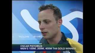 Oscar Pistorius wins third gold medal at the 2008 Beijing Paralympicsmov [upl. by Moscow230]