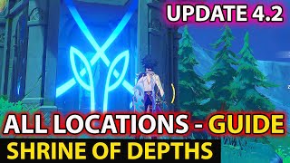 All Shrines Of Depths Locations In Fontaine New Region Guide  Genshin Impact Update 42 [upl. by Vtehsta670]