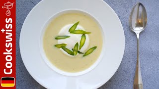 Spargelcremesuppe – Spargelsuppe aus Abschnitten kochen Spargelrezepte [upl. by Oned]