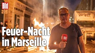 Marseille im Chaos Straßenschlachten zwischen Polizei und Randalierern [upl. by Nauqahs]