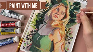 Paint with me  holbein gouache painting process [upl. by Rena]