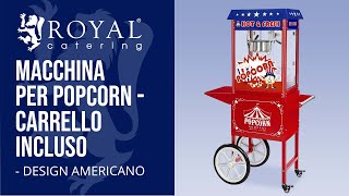 Macchina per popcorn Royal Catering RCPW161  Presentazione del prodotto [upl. by Acisey839]