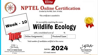 Wildlife Ecology week 10 Assignment Answers  NPTEL 2024 [upl. by Daughtry]