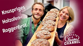 Einfach knuspriges Sauerteigbrot backen  SauerteigRoggenbrot aus dem Holzofen [upl. by Eenehs]