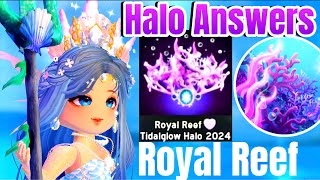 ALL NEW 2024 FOUNTAIN HALO ANSWERS TO WIN 🪸THE ROYAL REEF TIDALGLOW HALO IN ROYALE HIGH EASY GUIDE [upl. by Nonrev]