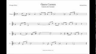 Opera Carmen Partitura del Toreador Flauta Saxofón Violín Clarinete Saxofón Tenor y Trompeta [upl. by Ycnay918]