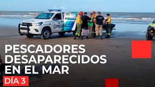 PESCADORES DESAPARECIDOS EN PINAMAR tercer día de búsqueda incesante en el mar [upl. by Gradey947]