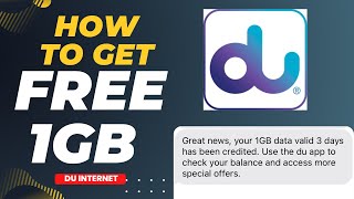 Free 1GB Internet  How To Get 1GB Data Free in Du Sim [upl. by Sonaj]