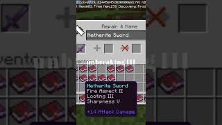 Best enchantments for sword 😱 minecraft minecraftshorts gaming shorts [upl. by Yuu60]