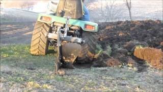 John Deere 316 plowing with Brinly Plow [upl. by Lyndel]