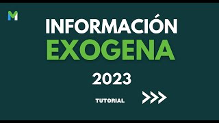 INFORMACION EXOGENA 2023 EN MEGACTIVO PARTE 1  Información Exógena [upl. by Macnamara]