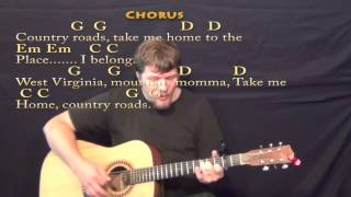 Country Roads John Denver Strum Guitar Cover Lesson with LyricsChords [upl. by Ia156]