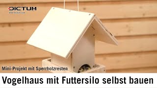 Vogelhaus mit Futtersilo selbst bauen  MiniProjekt schnell und einfach [upl. by Inohtna]