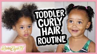 Ziyas UPDATED Curly Hair Routine  Easy Hairstyles for Toddlers [upl. by Peppy]