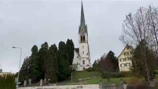 Rainy day church and surrounding in Richterswil  Switzerland 🇨🇭 [upl. by Rebak]