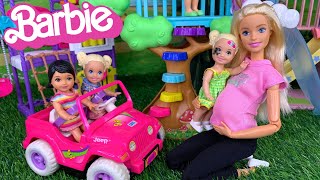 Barbie Doll Family Playground Playdate Routine [upl. by Welsh739]