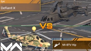 MODERN WARSHIP COMPARISION 2 EPIC HELICOPTER DEFIANT X VS MI8TV HI WHICH ONE IS BETTER  😎 [upl. by Hterrag]