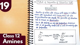 19 Diazonium salt Diazotization Resonating structures Physical properties Amines Class12 [upl. by Nera]