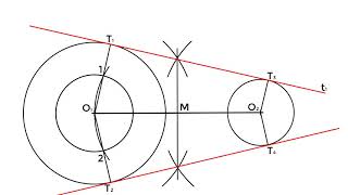 Trazado de las rectas tangentes exteriores a dos circunferencias de distinto radio [upl. by Leanahtan]