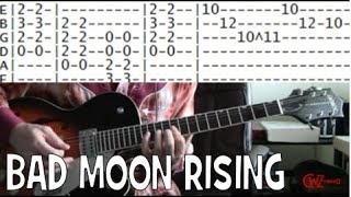 Bad Moon Rising Guitar Lesson and Tabs Tutorial with Chords by Creedence Clearwater Revival aka CCR [upl. by Niasuh]