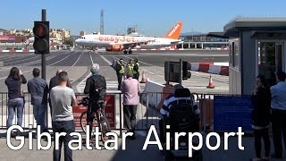 Amazing Road crosses Runway at Gibraltar Airport  4K [upl. by Sima]