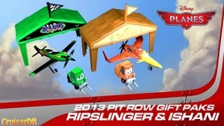 Disney Planes 2013 diecast Pit Row Gift Packs Geschenksets Ishani and Ripslinger 155 scale Mattel [upl. by Abih]