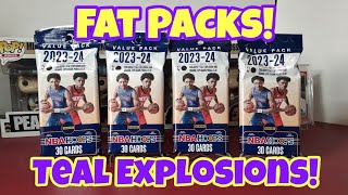 New Teal Explosion Parallels 202324 NBA Hoops Fat Packs [upl. by Mowbray721]