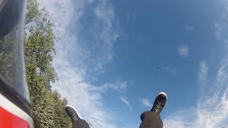 Motorcycle Rearend  Flies through air and lands on feet [upl. by Mcgannon263]