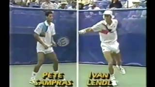 US Open 1990 quarterfinal Sampras vs Lendl part 1 [upl. by Oinolopa]