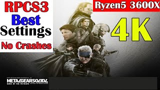 Metal Gear Solid 4 RPCS3 Best Settings No Crashes Stable Performance [upl. by Adiv605]