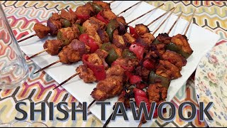 Shish TawookTaouk  Chicken Shish Kebab  Oven Pan Barbecue [upl. by Hnamik]