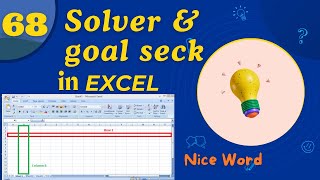 Solver and goal seck in Excel  68 [upl. by Belden]