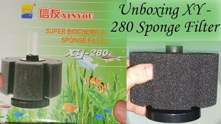 XY  280 Sponge Filter  New Sponge Filter For Aquarium  Installing New Sponge Filter [upl. by Nochur709]