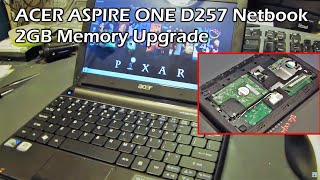 ACER ASPIRE ONE D257 Netbook 2GB Memory Upgrade and Keyboard Swap [upl. by Ressan296]