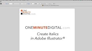 1MD Create Italics in Illustrator [upl. by Anahgem]