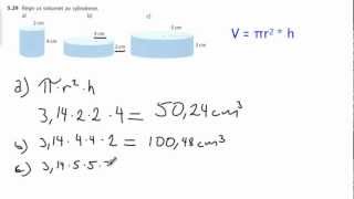 Volum og overflaten av en sylinder samt kubikk og liter [upl. by Annaeerb]