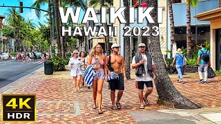 4K HDR Waikiki Narrated Walk  2023  Honolulu Oahu Hawaii [upl. by Aileda214]