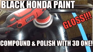 Bringing out ALL the gloss on the Black Honda Accord Using 3d ONE Hybrid CompoundPolish [upl. by Ihcego]