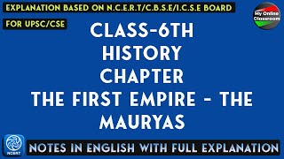 Class  6th  History  Chapter  8  The First Empire The Mauryas  Notes [upl. by Eseerehc]