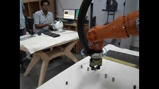 Position Control of KUKA using Novint Falcon Haptic Device [upl. by Milli902]