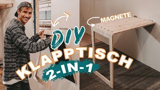 Platzsparender DIY 2in1 Klapptisch für Tiny House amp kleine Wohnungen selber bauen  EASY ALEX [upl. by Anitaf]