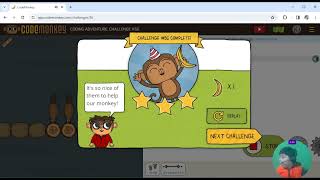 CodeMonkey Coding Adventure Part 1 Fundamentals Challenge  55  58 [upl. by Ertha]