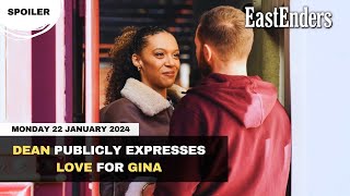 EastEnders spoiler Monday 22 January 2024  Dean publicly declares his love for Gina [upl. by Aubree]