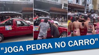 BOLSONARISTAS HOSTILIZAM HOMEM QUE ANDAVA DE CARRO COM ADESIVOS DE LULA EM BALNEÁRIO CAMBORIÚ [upl. by Engracia]