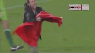 Albanian Fan on the Pitch Must Watch Albania Italia [upl. by Ahseal]